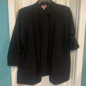 3/4 sleeve black dress blazer